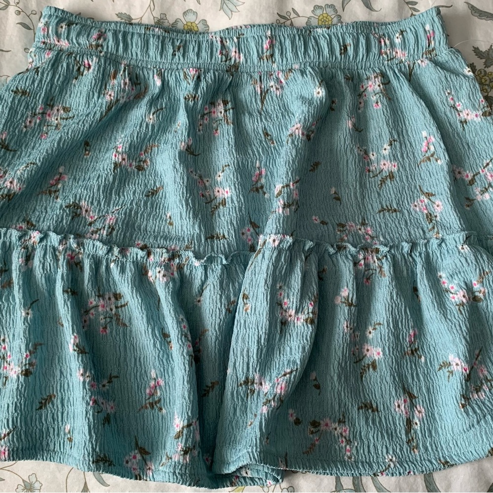 Wonder Nation Floral Teal Mini Skirt